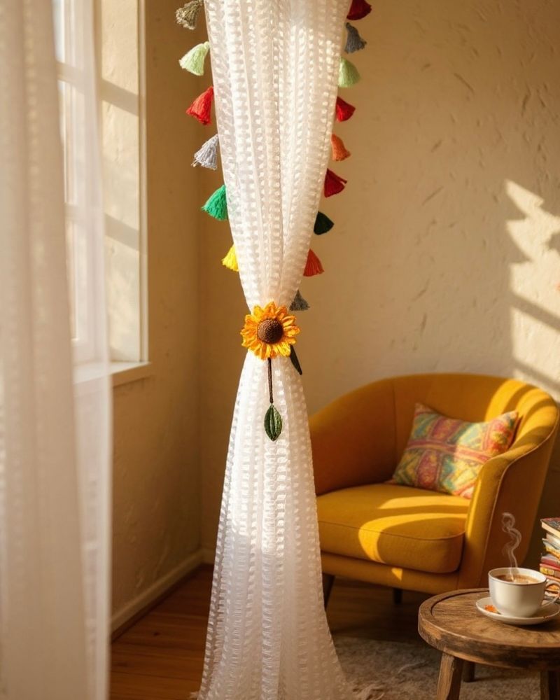 Sunflower-Curtain-tie-back