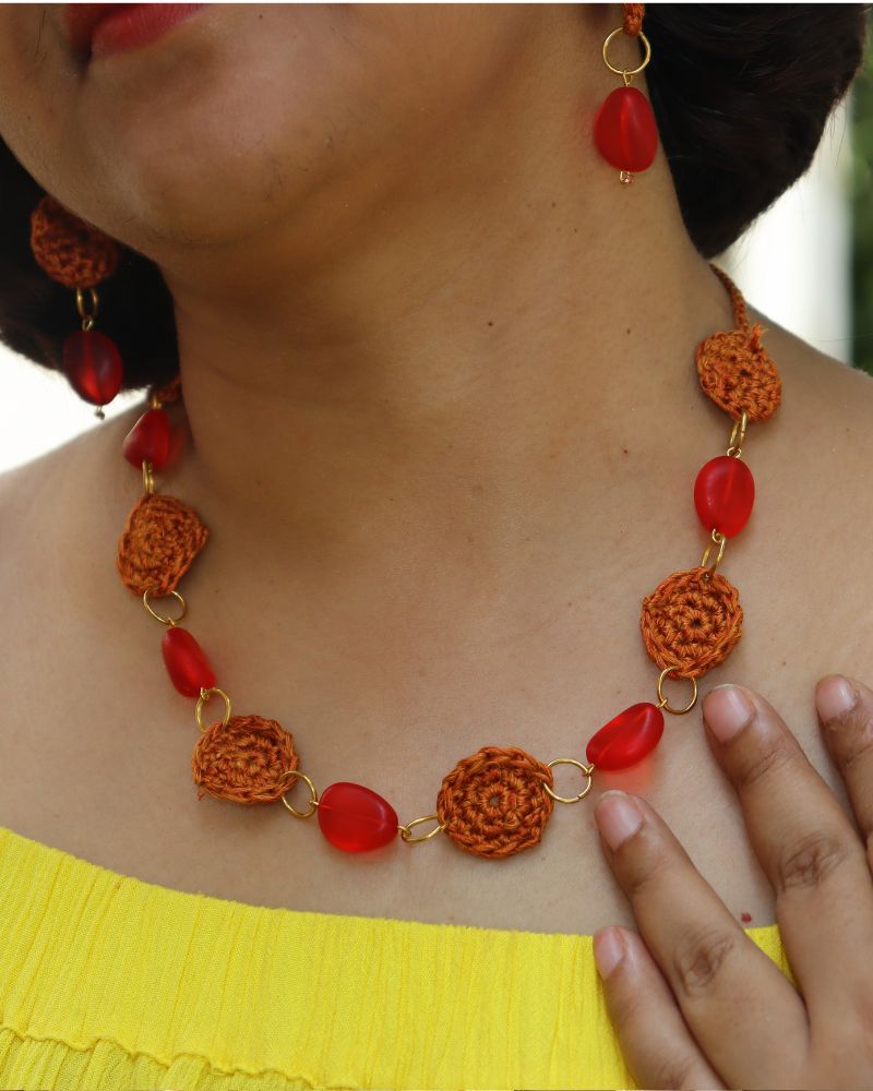 Crochet-orange-neck-set-4