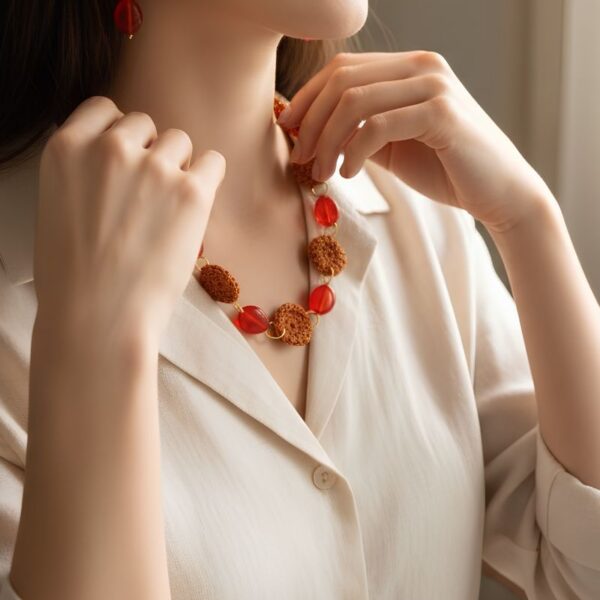Crochet-orange-neck-set Crochet-orange-neck-set