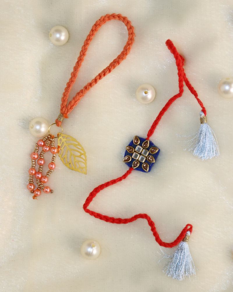 orange-red-crochet-rakhi-lumba-set