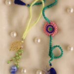 Green-yellow-crochet -rakhi-lumba-set